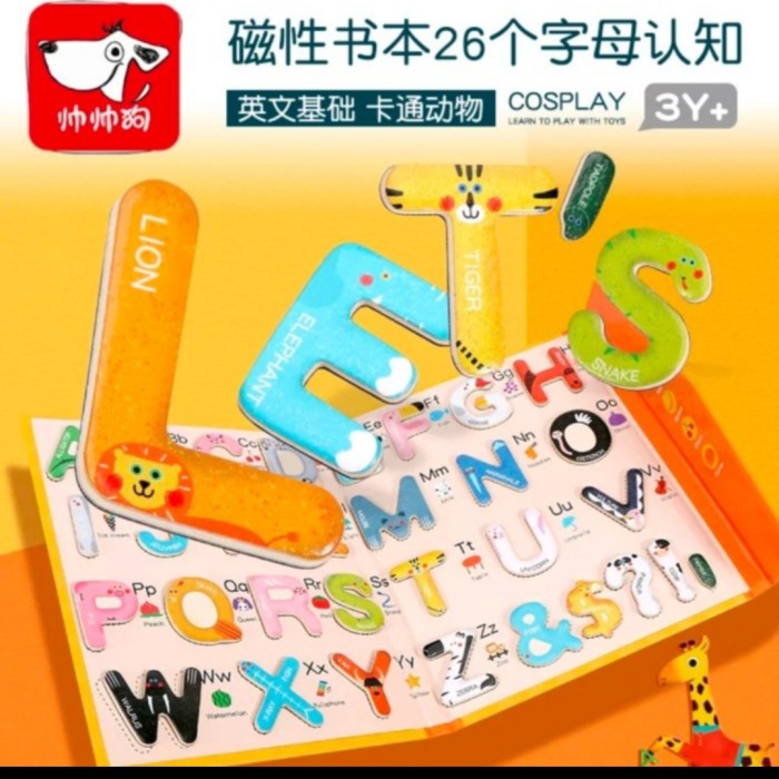 Foto Produk mainan edukasi anak puzzle huruf alfabet wooden toys Letter pairing dari AUTO KID II