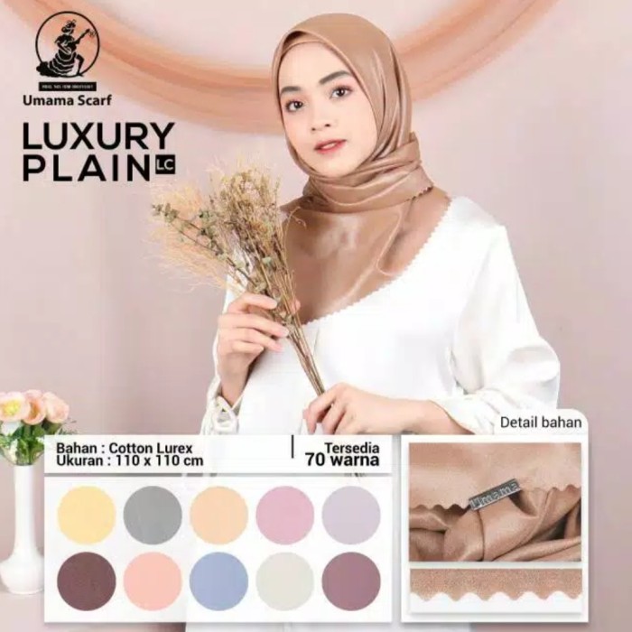 Foto Produk Kerudung Umama Luxury Shinar Sinar Glamour Polos Segi Empat Hijab dari GM SMART STORE