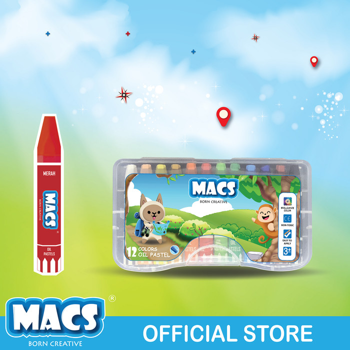HolidayBundle 24 Night Fury color pensil+12warna oilpastel crayon MACS