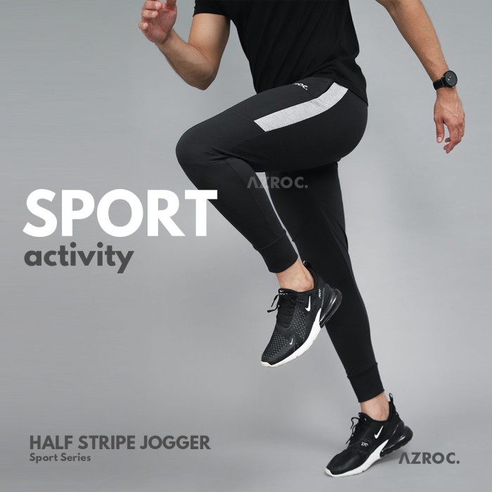 Foto Produk Half Stripe Jogger - Abu Misty, All Size dari Azroc Official