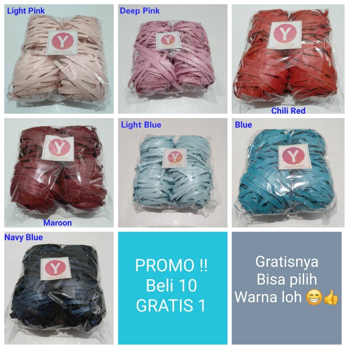 Foto Produk shredded paper/kertas cacah/serut/isi giftbox/kado/parcel/packing-75gr dari Mememo Explosion Box