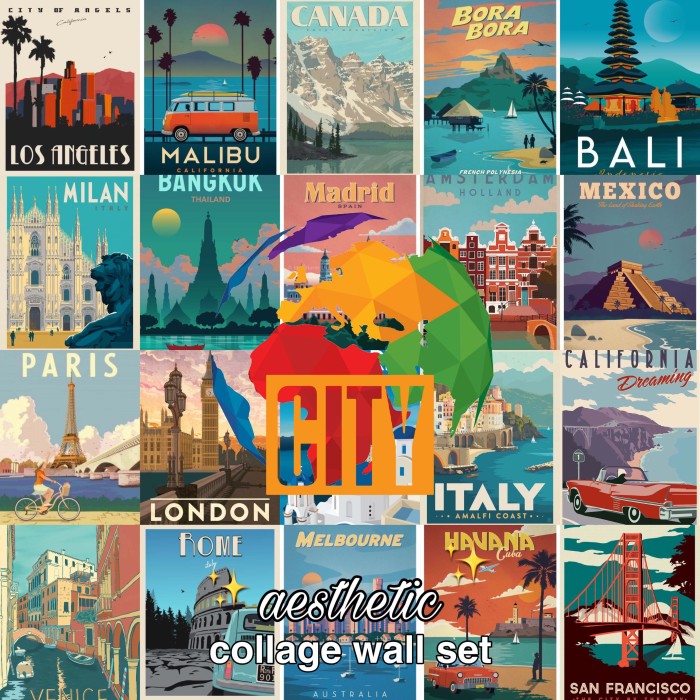 Jual Poster Aesthetic Collage Wall City Series A5 Jakarta Utara Thrift N Gift Tokopedia