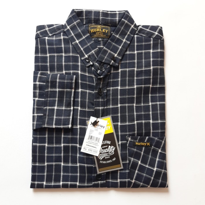 Foto Produk baju kemeja flanel casual pria lengan panjang black white RYB011 dari RayStore
