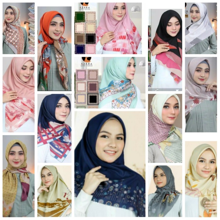 Foto Produk Hijab Kerudung Jilbab Segi Empat Katun Voal Motif LASERCUT AZARA Impor dari Colorvertia