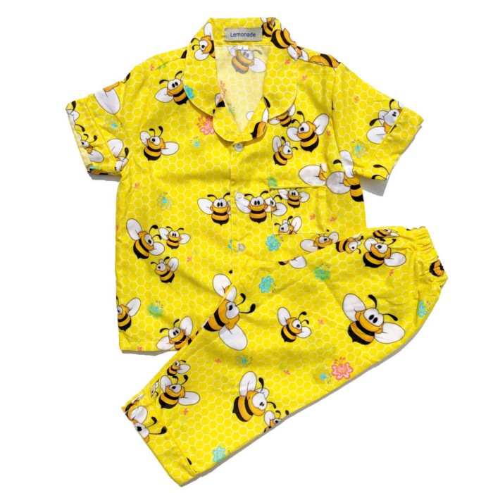 Foto Produk Lemonade Piyama Anak Beee Lemonade Usia 1-12 tahun - Merah Muda, 4 dari Lemonade Kid