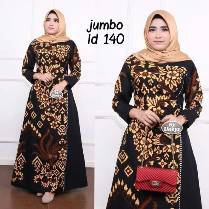 Foto Produk Baju dress gamis wanita super jumbo ld 140 batik kombinasi motif dari TABASAMA