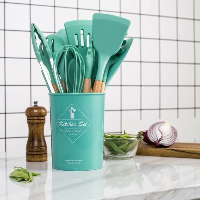 Jual silicone utensil set 11pcs / peralatan masak sutil