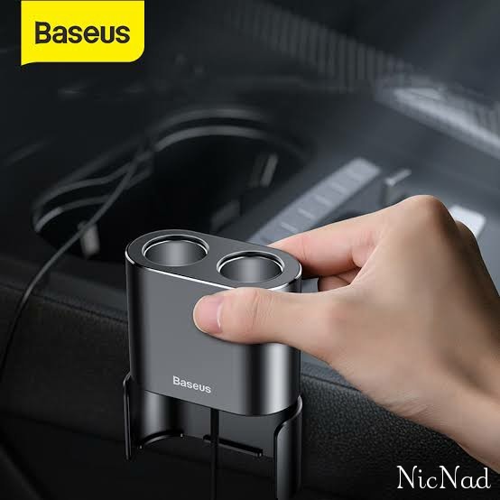 Foto Produk Baseus Car Charger Dual USB Cigarette Lighter Port Charger Mobil - Hitam dari NicNad Digital Store