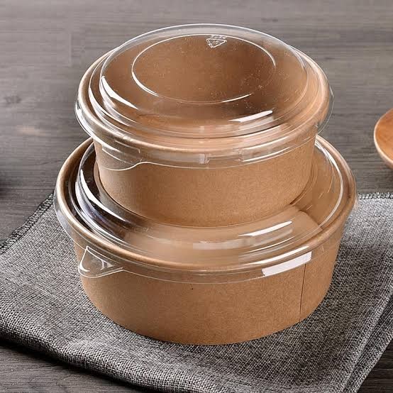 Jual Kraft Food Bowl /kraft paper bowl /brown paper salad bowl 1090ml