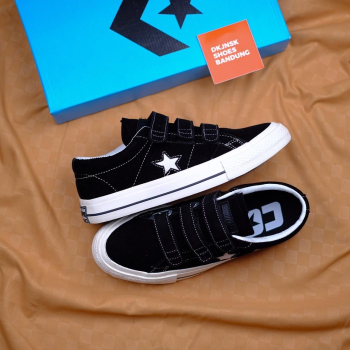 converse one star pro 3v black & white skate shoes