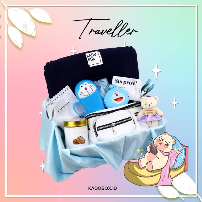 Jual Hadiah Ultah Wanita - Parsel Kado Kadobox Traveller Hampers Cewe