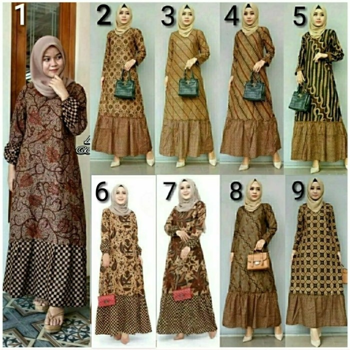 Foto Produk baju gamis batik zara sogan atasan batik wanita baju batik muslimah dari akmal sa batik