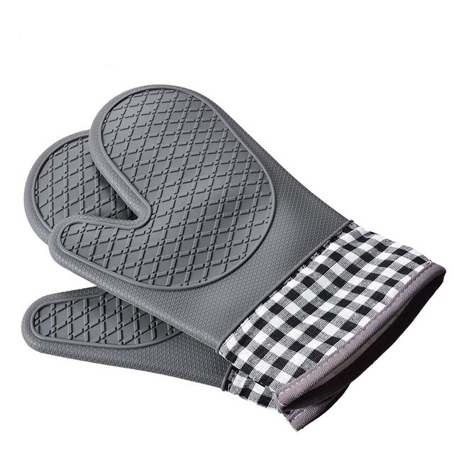 Foto Produk Sarung Tangan Oven Tahan Panas Silikon Tebal Silicone Baking Mitt Grey dari SeekNDeal