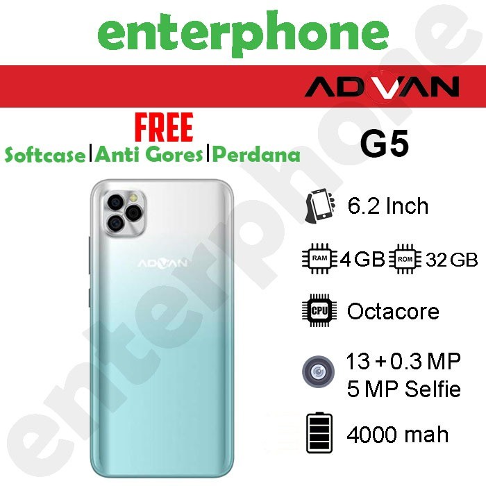 Foto Produk Advan G5 4/32 Ram 4Gb internal 32Gb Garansi Resmi - WHITE GREEN dari enterphone2
