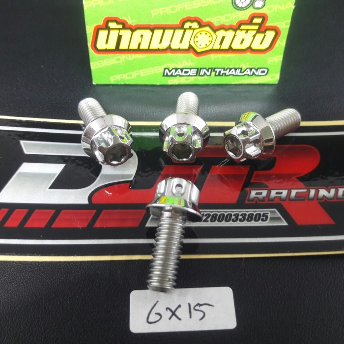 Foto Produk baut probolt stainless new model 6x15 baut 10 panjang 1,5cm by payu dari DJR racing