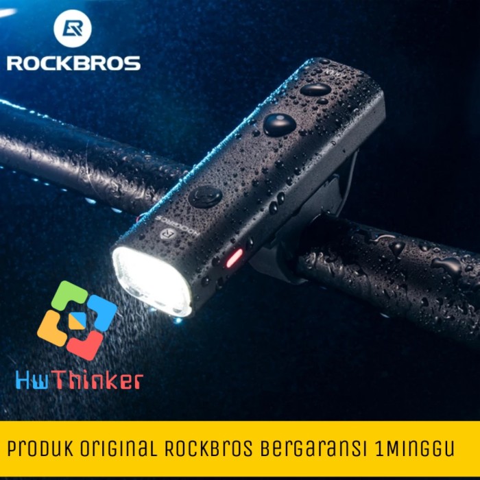 Foto Produk Original RockBros Lampu Sepeda Depan LED YQ-QD400 Recharge 400 Lumen dari hwthinker
