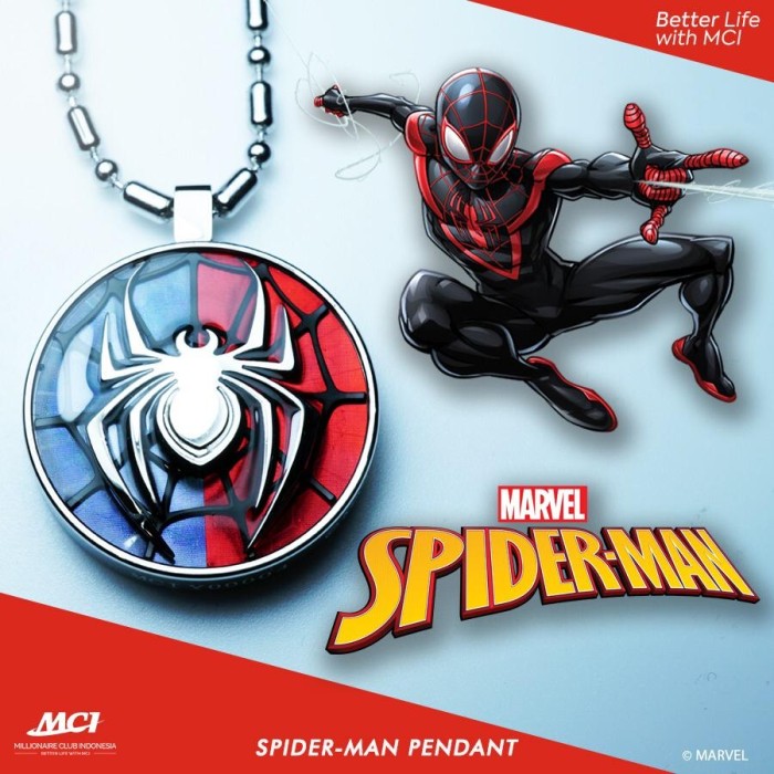 Foto Produk Paket Pendant Spiderman ORIGINAL - Kalung Kesehatan Batu Germanium dari Eternal ACC
