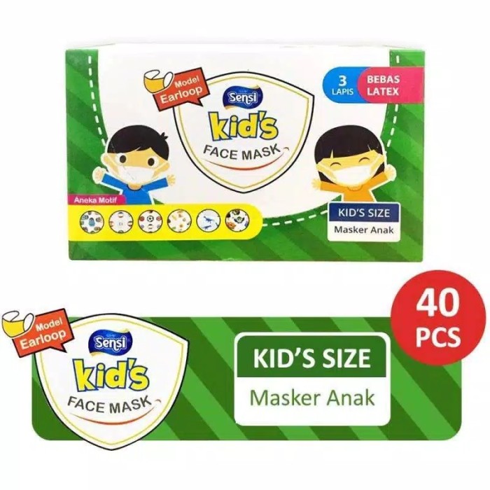 Foto Produk Masker Sensi Anak / Sensi Kids Face Mask 1 Box - 40 Pcs Earloop dari Valencia Store 07