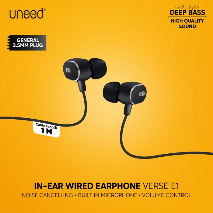 Foto Produk UNEED In-Ear Earphone / Headphone / Headset with Microphone - UEP111 dari Uneed Indonesia