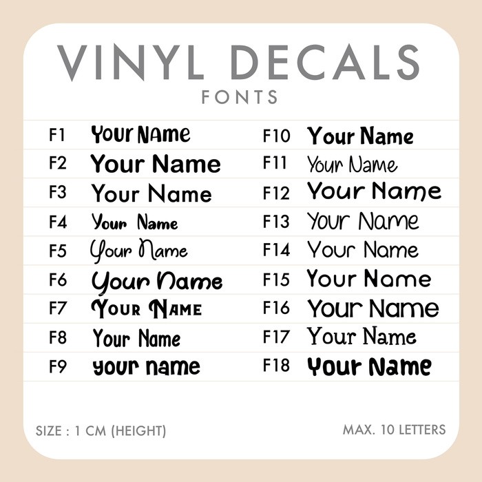 Jual Cutting Sticker Label Nama Vinyl Decal Oracal 3cm Silver Or Gold Jakarta Barat Minifique Tokopedia