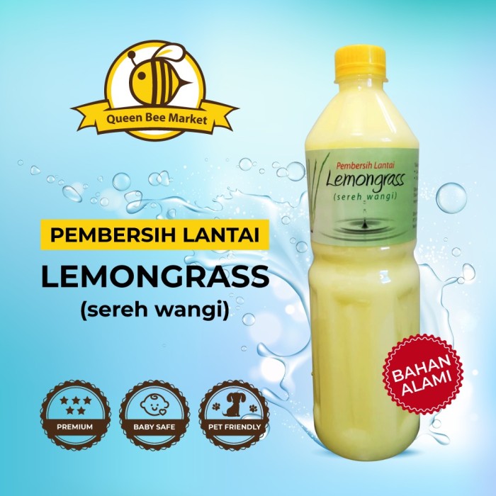 Foto Produk Cairan Pembersih Lantai Sereh Wangi Lemongrass 1 Liter Karbol Sabun - Lemongrass dari Queen Bee Market