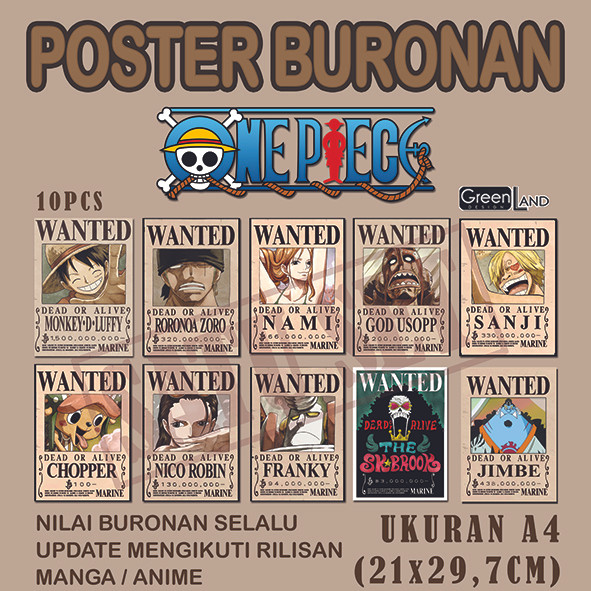 Jual Poster Buronan One Piece Lukisan