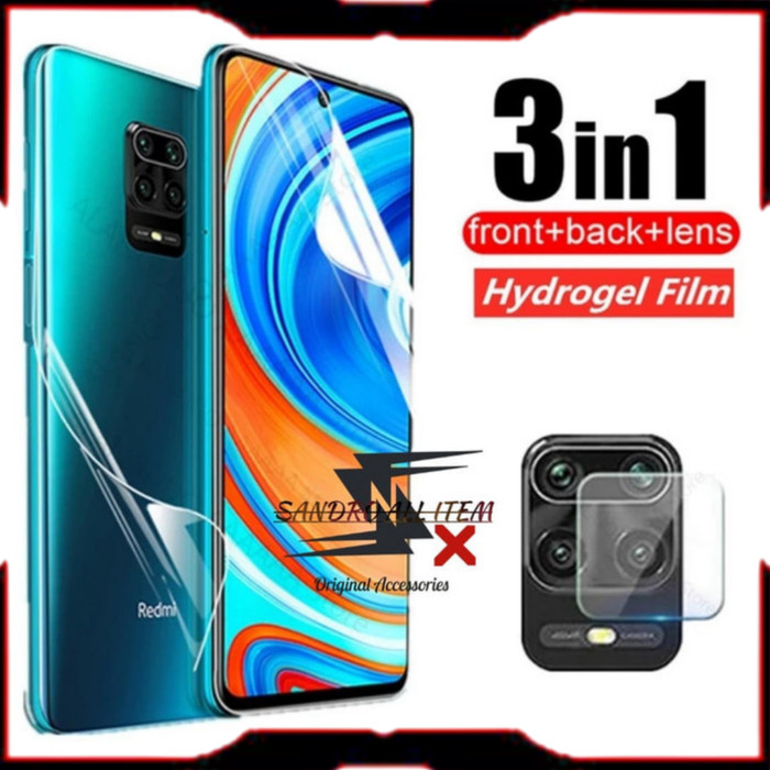 Foto Produk Hydrogel Front+Back Xiaomi Redmi Note 9s/9 Pro/9 Max 3in1 +Lens Camera dari Sandro All Item
