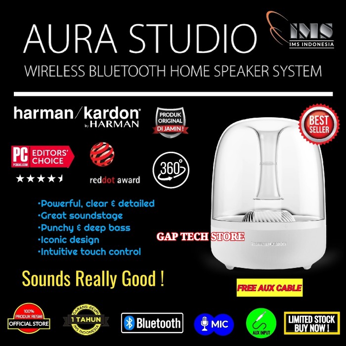 Foto Produk Harman Kardon Aura Studio Bluetooth Home Speaker with Microphone dari GAP TECH STORE