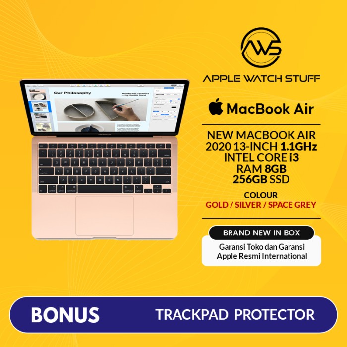 Foto Produk New Macbook Air 2020 13 Inch 1.1GHz Dual-Core i3 256GB SSD Touch ID - Space Grey dari applewatchstuff