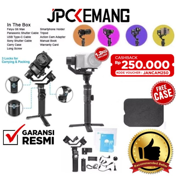 Foto Produk Feiyu G6 Max 3-Axis Handheld Gimbal Stabilizer 3-in-1 GARANSI RESMI dari JPCKemang