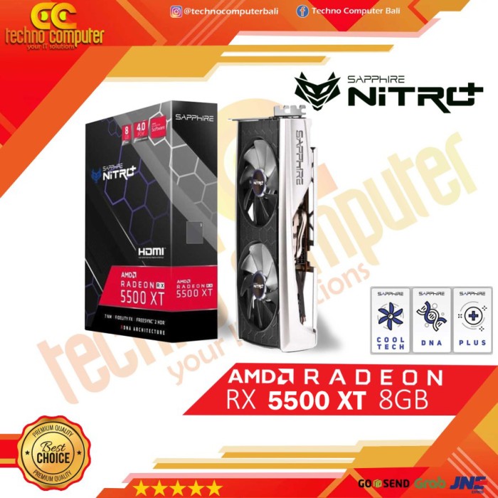 Foto Produk SAPPHIRE NITRO+ AMD RADEON RX 5500 XT 8GB GDDR6 SE dari Techno Computer Bali