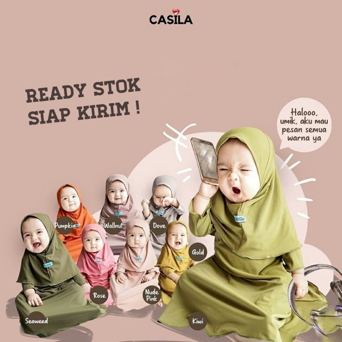 Foto Produk gamisila polos / gampol sz nb / casila / gamis casila / gamis bayi - Lime dari Kumaziya