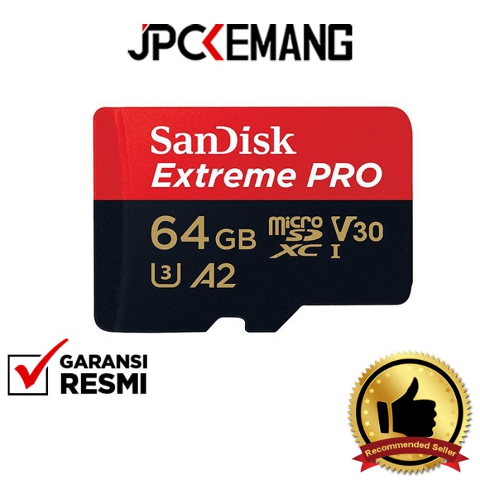 Foto Produk Sandisk MicroSDXC Extreme Pro 64Gb UHS-1 (170MB/s Read, 90MB/s Write) dari JPCKemang