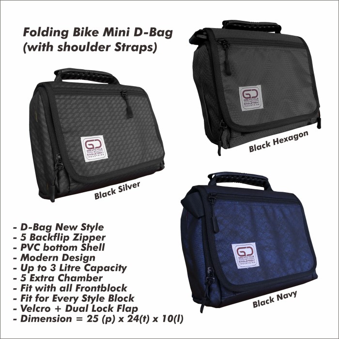 Tas sepeda Lipat front block Dahon Brompton bukan koper Rockbros hande