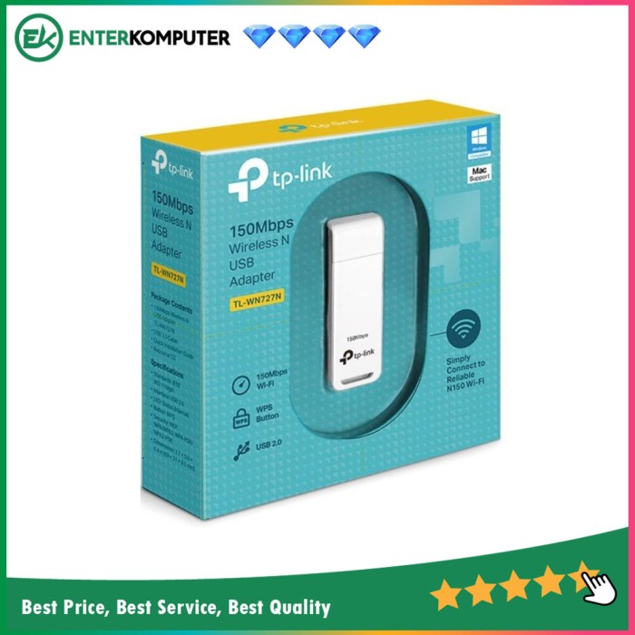 TP - Link 150 Mbps Wireless N USB Adapter With QSS Button For Security ...