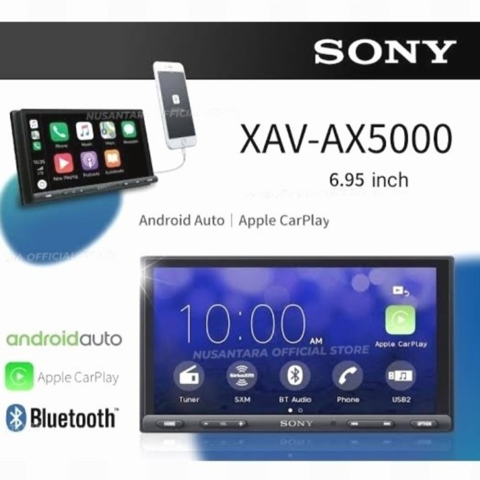 Sony XAV-AX5000 Head Unit Double Din XAVAX5000 Apple Car Android Auto ...