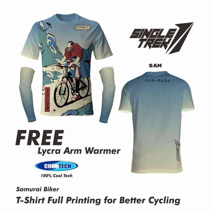 Kaos sepeda Seli Japan Samurai Rider free manset armwarmer deker Lycra