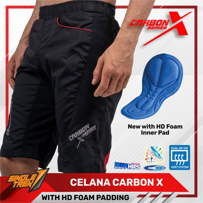 Celana Sepeda STR CARBON X2 | Size XXL | Dengan padding 3D cooltech