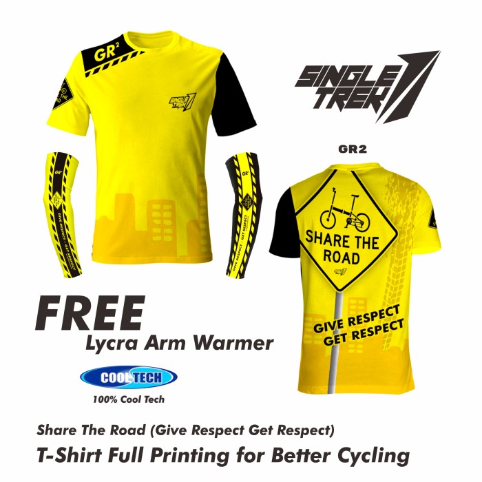 Kaos sepeda lipat Singletrek bahan Cooltech adem dijamin gowes nyaman