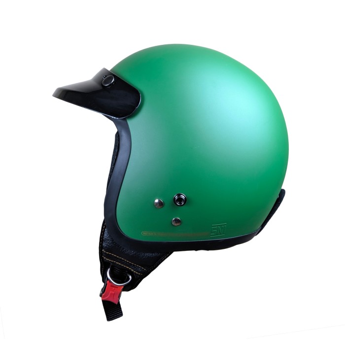 Helm Motor Half Face SNI Dewasa Pet Retro ACN All Size Green Army Doff