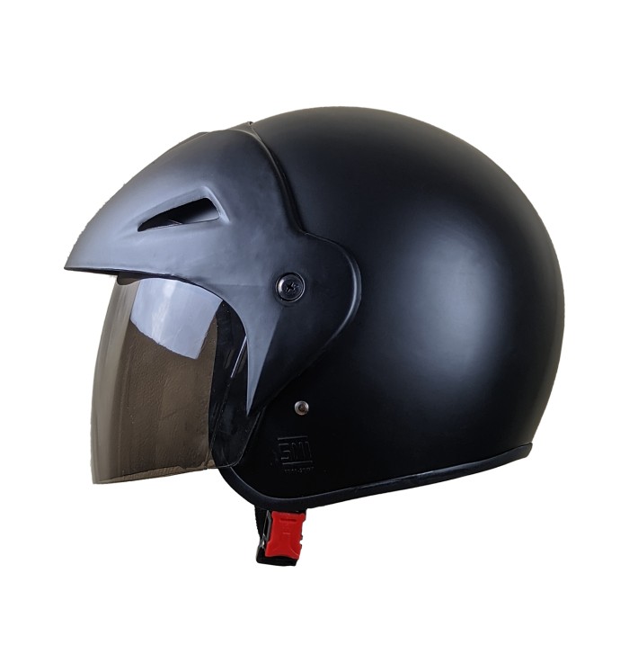 Helm Murah Half Face Dewasa Kaca Clear Cen Cen Pet ACN Hitam Polos SNI