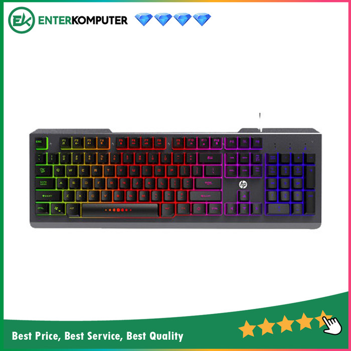 HP K100 Wired Gaming Membrane Keyboard Rainbow Backlight