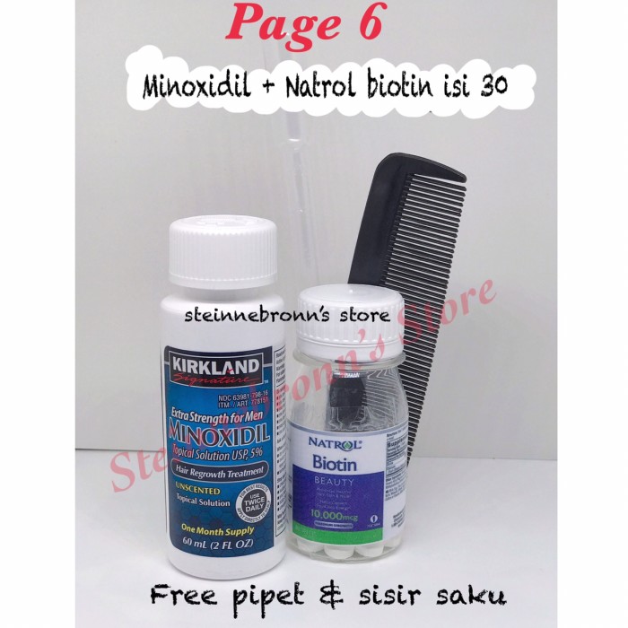 Jual PaGe 6: Kirkland Minoxidil + Natrol Biotin 10000mcg
