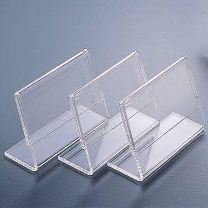 Jual Acrylic 2mm tent card L Tinggi 10 x panjang 7 cm, akrilik tent