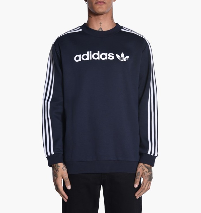 Navy Blue jumper adidas Originals Trefoil Crew Sweatshirt in Legend Marine