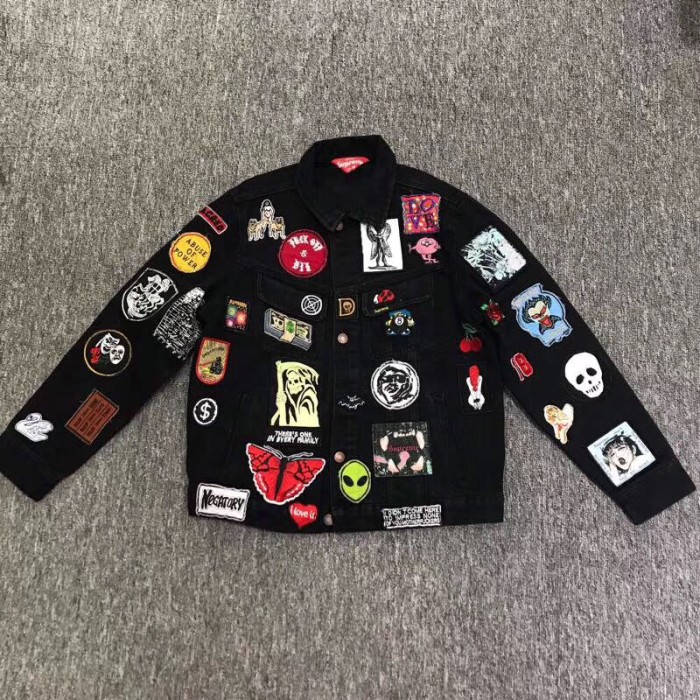 supreme patch denim jacket