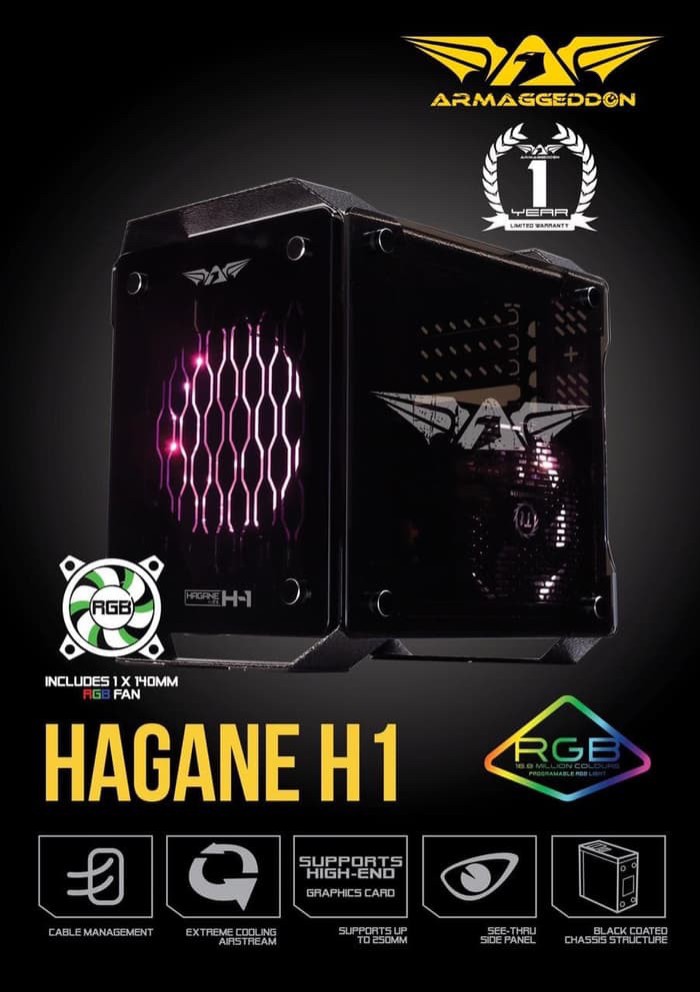 Jual Armaggeddon Hagane H1 - Mini ITX Casing Pc - Jakarta 