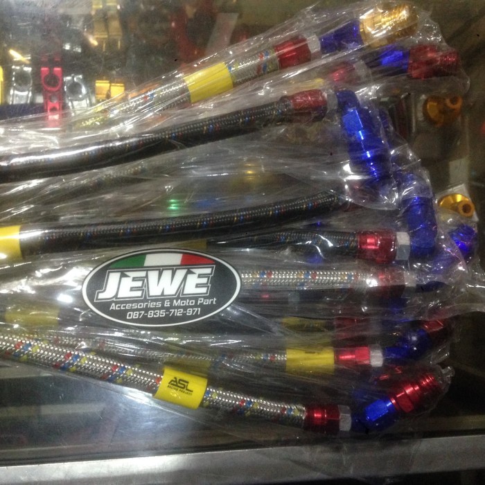 Tutup oli selang serat asl morin honda yamaha hitam silver