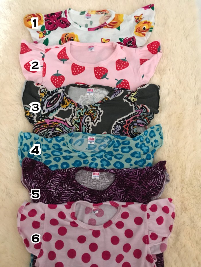 baju anak Ruffle tee candy motif