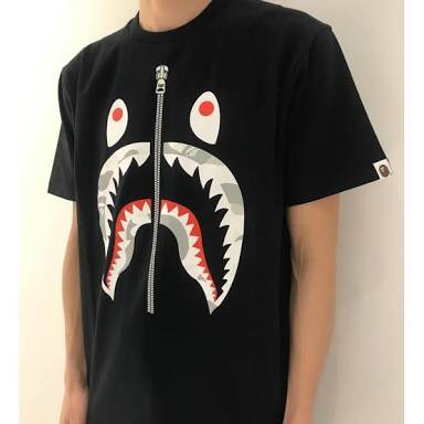 bape shark tee black